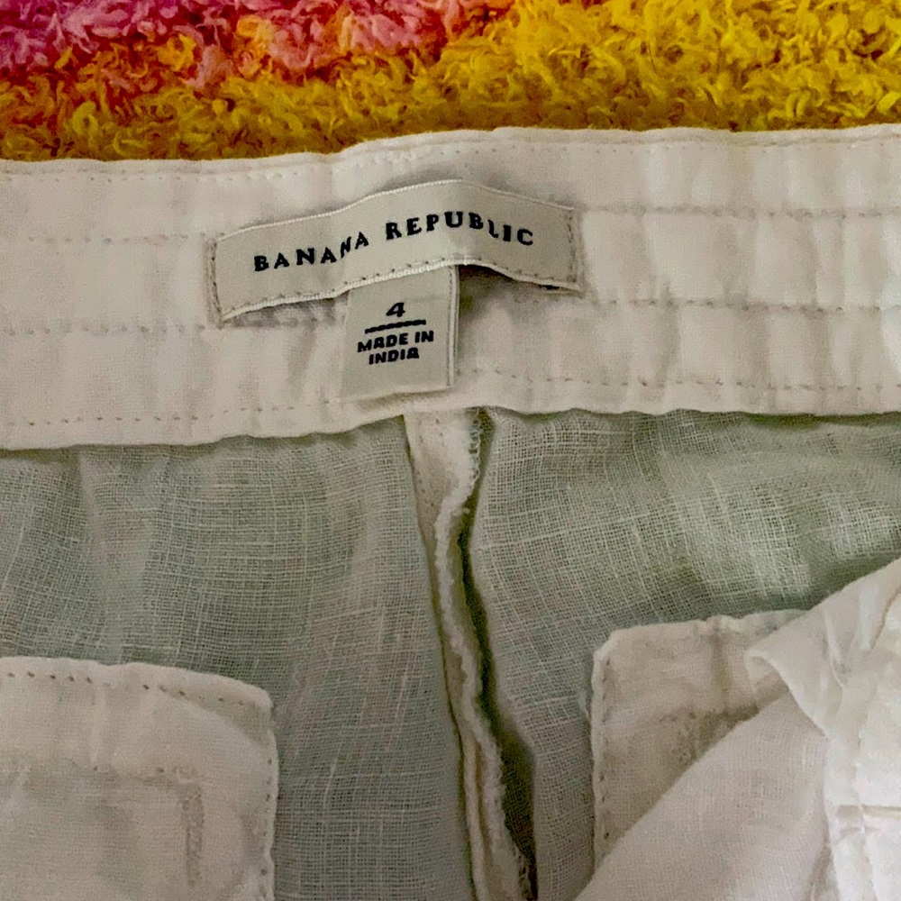 White linen pants